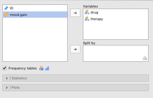 Setting the parameters for the frequencies of different nominal variables independently.