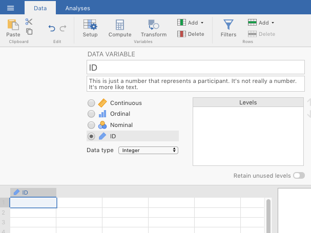 Creating a new ID variable.