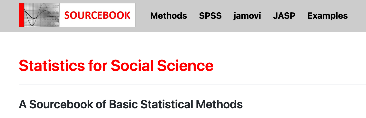 Statistics for social science - A sourcebook for basic statistical methods.